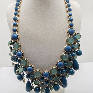 Banana Republic Anchors Away Blue and Green Statement Necklace
